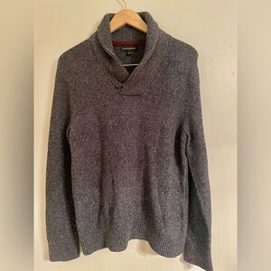 Banana Republic Men’s Medium Shawl Collar Sweater Knit Button Gray- EUC